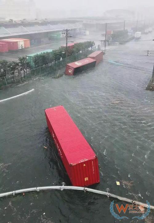 出口日本的注意了！臺風(fēng)飛燕橫掃日本，港口淹沒集裝箱一片狼藉！船期或受影響！貨之家