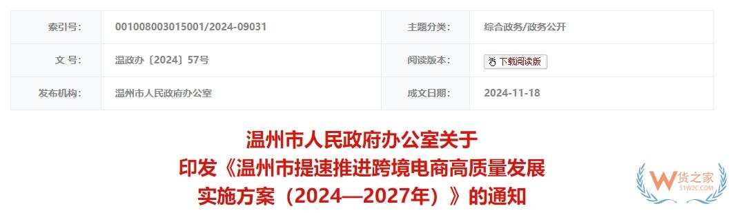 拓寬跨境電商進(jìn)口渠道,溫州市印發(fā)提速推進(jìn)跨境電商高質(zhì)量發(fā)展實(shí)施方案（2024—2027年）-貨之家